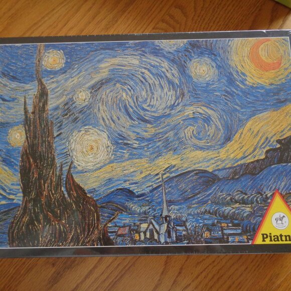 Piatnik Vincent Van Gogh Starry Night Jigsaw Puzzle Deluxe 1000 Piece 540363 NEW - Picture 1 of 5